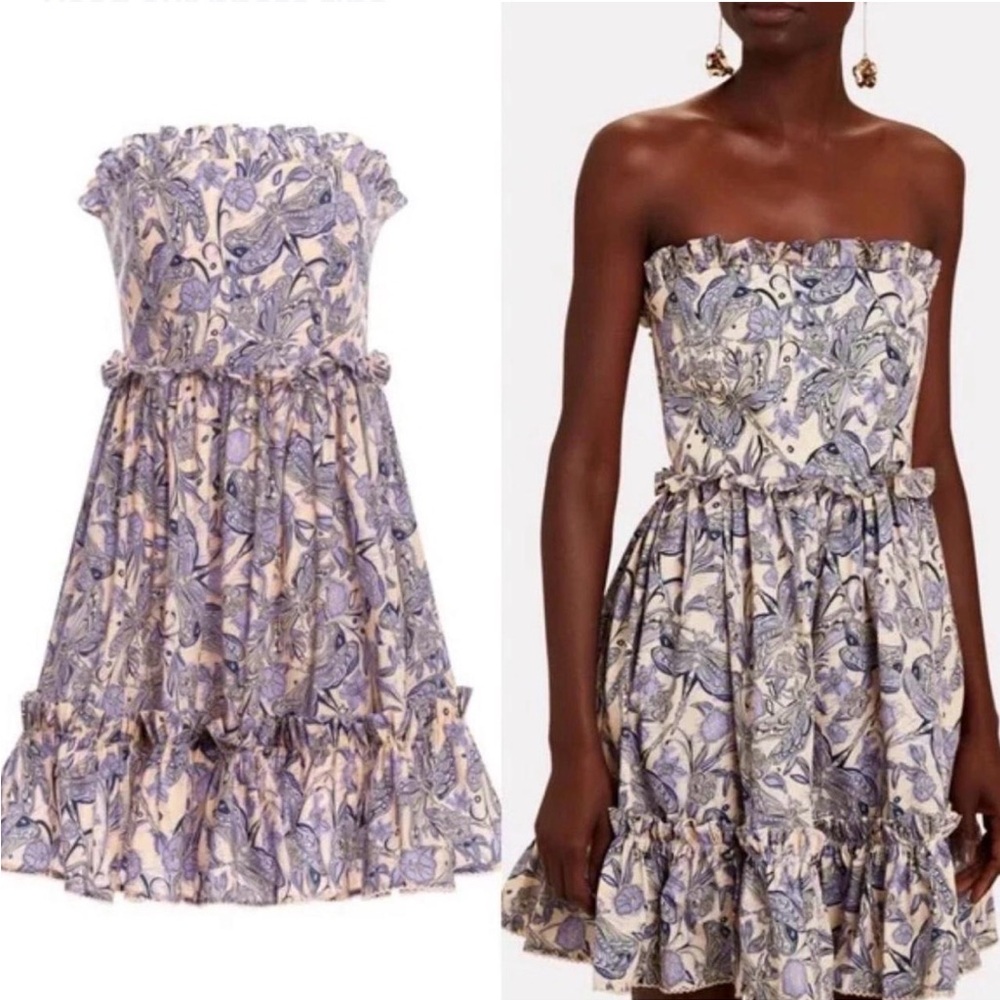 Agua Bendita Purple and Gold Floral Dress